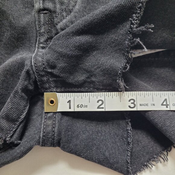 Levi's 501 Original Cutoff Shorts Black High Rise Size 28 Button Fly Festival - Picture 8 of 12